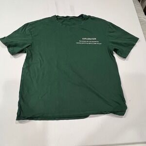 DAZY Medium Green Exploration Graphic Tee Minimalist‎ Streetwear Oversized